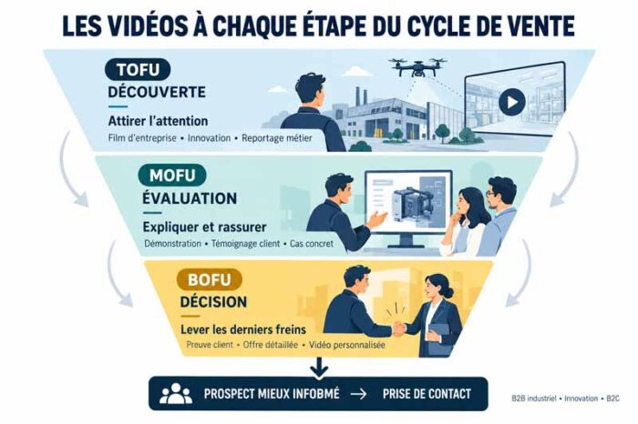 Quelle vidéo pour quelle étape du cycle de vente ? TOFU, MOFU, BOFU